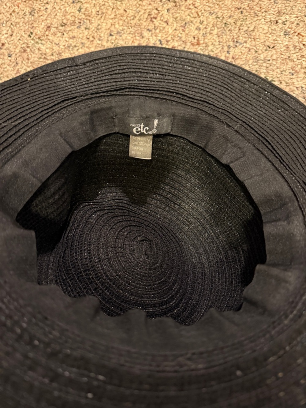 Black Wide Brim Sun Hat- Rue 21 - Picture 2 of 6